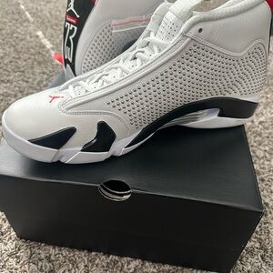 Jordan Air 14 Retro S in White and University Red